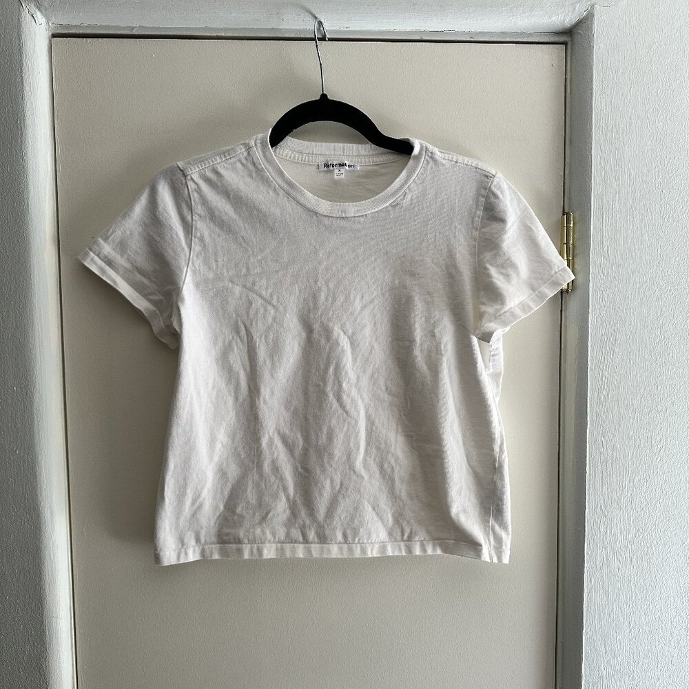 Reformation Plain White T-shirt Size Small